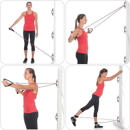Stainless Steel Resistance Band Wall Anchor, Space Saving Wall Mount Workout Anchors for Home Gym Workouts, Strength Training, Physical Therapy