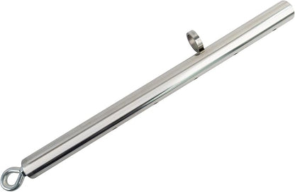 Spreader Bar Silver Heavy Duty Stainless Steel Adjustable Bar with 2 Fixed Rings, Yoga Training Fitness Gear, Workout Bar,Sports Gym Kit