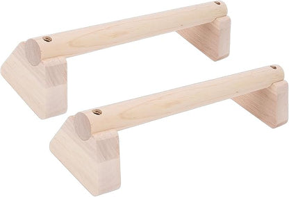 Focket 2 Pcs Wood Push Up Bars, Wooden Parallettes Bars with Non Slip Pads, Pushup Handles Calisthenics Equipment for Handstand Training, Home Fitness Equipment for Men Women