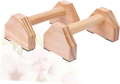 Solid Wood Handstand Bars and Push-up Support Set for Muscle Training, Non-slip Parallettes Push up Stand Exercise Equipment for Home Calisthenics and Strength Workouts