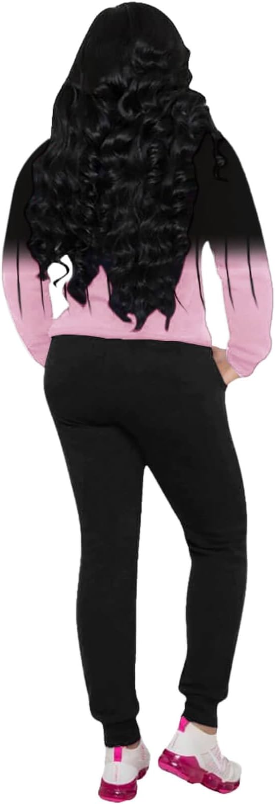 CLOCOR Track Suits for Women Set - Casual 2 Piece Outfits Sweatsuit Pocket Hoodies Long Sleeve with Patchwork Pants Set