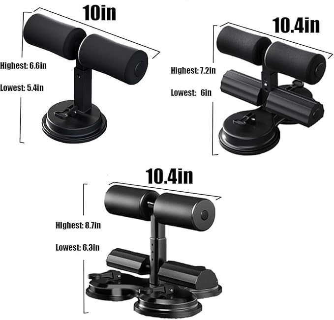 Ab Training Auxiliary Device, Portable Sit Up Exercise Equipment with 2 Strong Suction Cups and Adjustable Foot Holder, Sit Up Bar Foot Holder for Home & Gym, Sit-Ups & Core Exercises