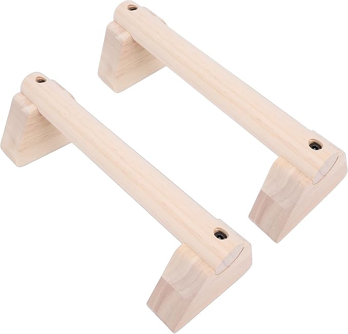 2PCS Wood Push Up Bars with Non Slip Base Pad Exercise Home Workout Equipment Wooden Parallettes Handle Stands Grip for Men Strength Training, Planks Calisthenics