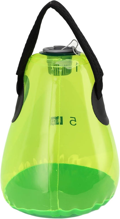 Water Filled Kettlebell Inflatable Portable Soft Handle 10kg Capacity Water Weight Bag for Home Gym Travel Workout Green PVC Material