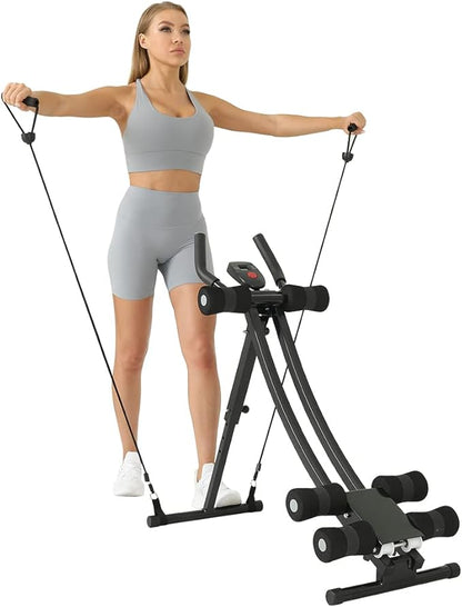 AB Workout Equipment, Home Gym Ab Machine for Abdominal Exercise and Strength Training, Height Adjustable Fitness Equipment