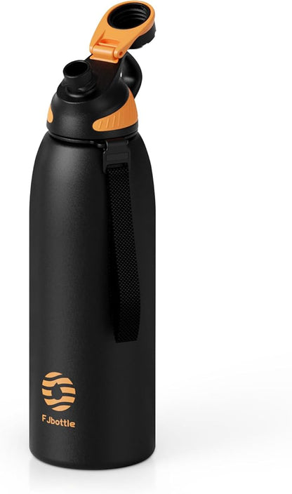 Fjbottle Insulated Stainless Steel Water Bottle, 50 Oz Leakproof Water Bottles, Ice Reusable Tumbler, Double Wall Vacuum Jug, Lightweight Durable for Traveling & Sports, Workout, 50oz