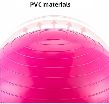 Thickened Half Ball Balance Trainer, Foot Pedal Stability Ball for Home Gym, Yoga Pilates Equipment, Exercise Ball with Base for Core Strength, Flexibility and Balance Training(Pink)