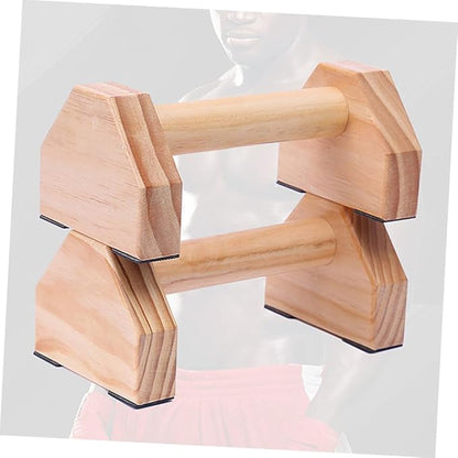 Solid Wood Push-Up Bracket and Handstand Bar Set for Muscle Training, Home Fitness Equipment Parallettes for Calisthenics and Strength Workouts