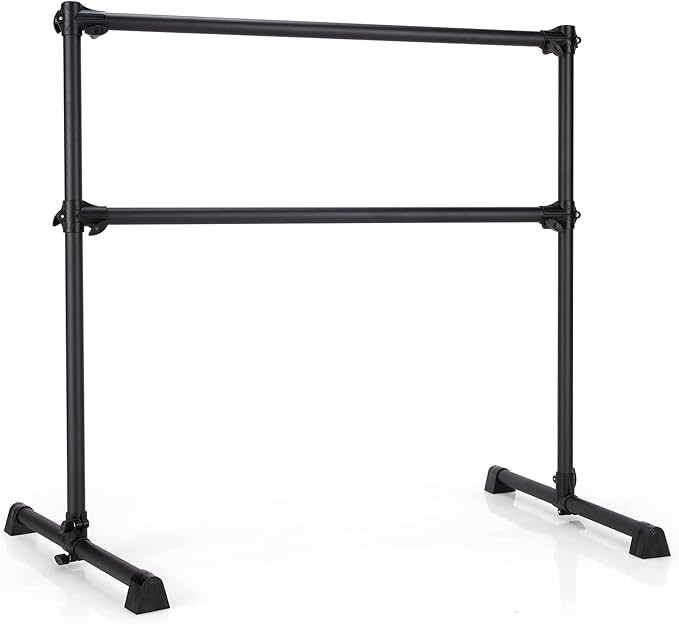 Goplus 4 FT Height Adjustable Ballet Bar, Double Portable Ballet Barre, Freestanding Dance Bar, Fitness Exercise Equipment for Home Gym School, Barre Bar for Kids & Adults