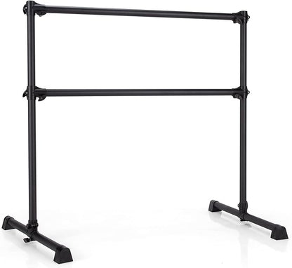 Goplus 4 FT Height Adjustable Ballet Bar, Double Portable Ballet Barre, Freestanding Dance Bar, Fitness Exercise Equipment for Home Gym School, Barre Bar for Kids & Adults