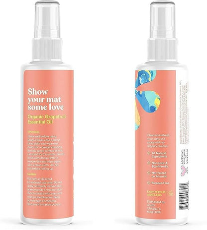 ASUTRA Yoga Mat Cleaner Spray (Calming Citrus), 4 fl oz - No Slippery Residue, Organic Essential Oils, Deep-Cleansing for Fitness Gear & Gym Equipment, Microfiber Towel Included