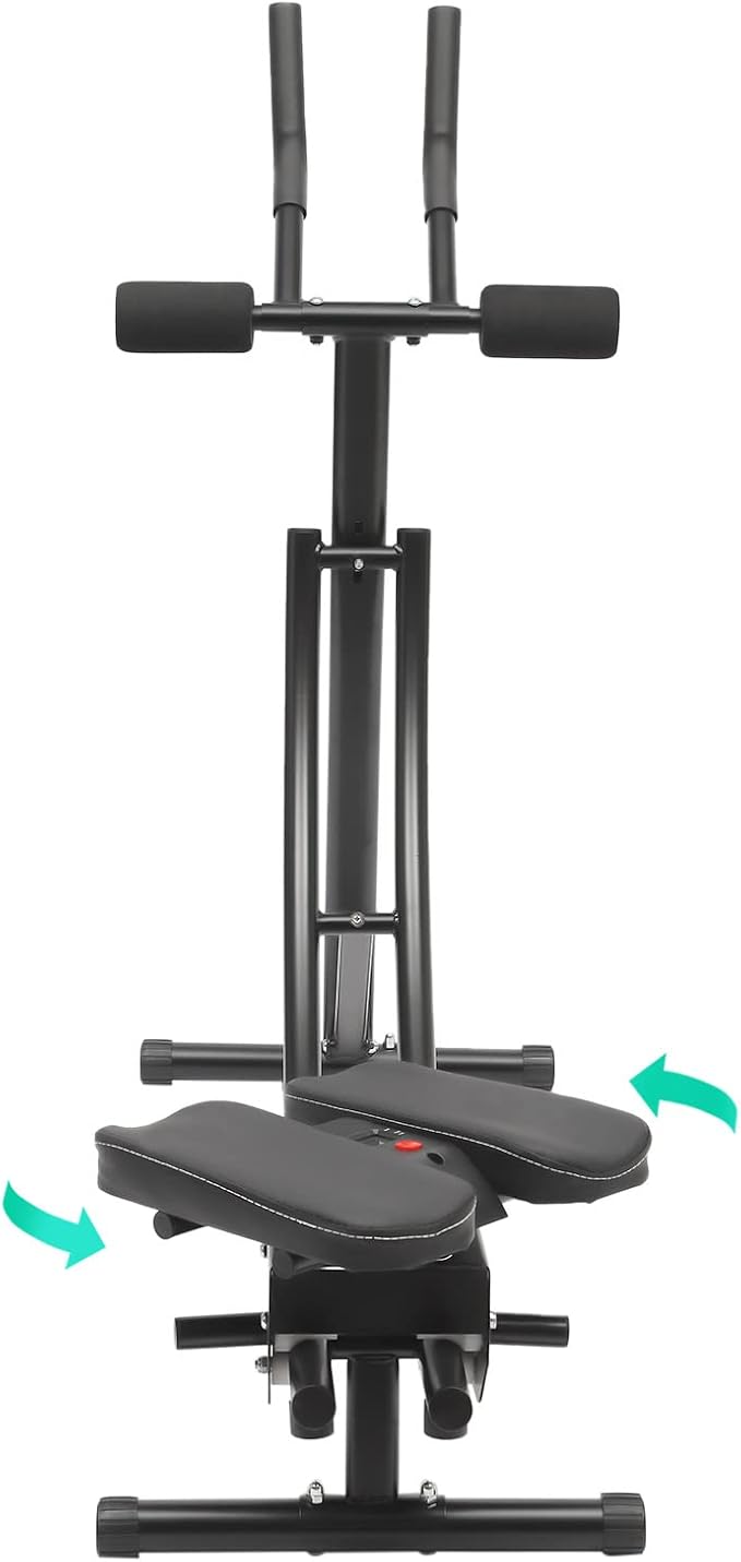 Foldable Ab Machine, Abdominal Exercise Equipment for Home Gym with 180° Rotation & 150kg Capacity - Core Trainer with LED Display for Women Men Teens