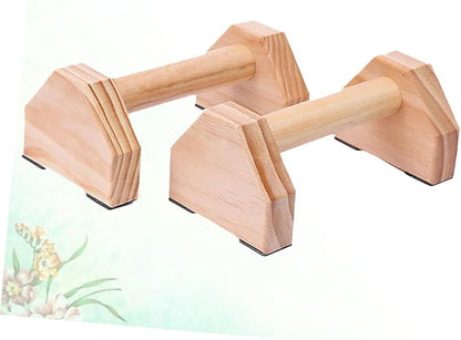 BESPORTBLE Solid Wood Push-up Bracket for Home Workout Smooth Beech Wood Parallettes Bars with Non-slip Support Muscle Training Calisthenics Handstand and Strength Exercises