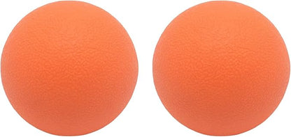 Small Hard Massage Ball 2 Pack. Lacrosse Ball Size Fascia Balls for Trigger Point Deep Tissue Myofascial Release Muscle Relax Plantar Fasciitis Relief Physiotherapy Yoga Pilates (Orange)