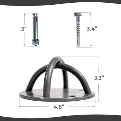 Ceiling Hooks - Industrial Strength Hold Up to 600 lbs, Includes Anchors & Bolts Yoga Starter Set - Suitable for Gym Rings, Suspensions, Indoor/Outdoor Use