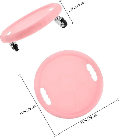 Healifty Ab Roller Wheel and Core Muscle Trainer with Silent Smooth Rolling, Pink Abs Exercise Disc Sliders for Home Workout and Abdominal Strengthening