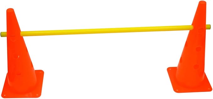 Trademark Innovations Agility Cone Hurdle Pole Set Training Equipment, Yellow
