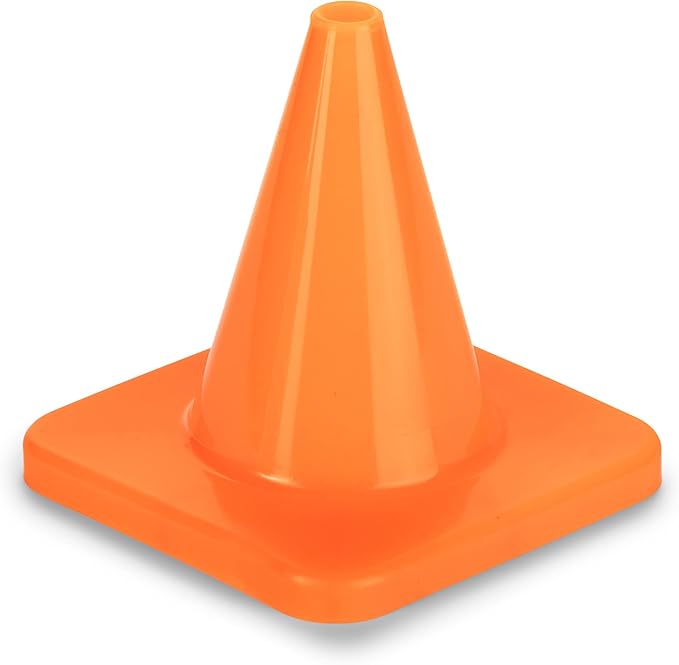 Champion Sports High Visibility Flexible Vinyl Cones for Sports Training, Agility Drills, Field & Gym Marking Sets