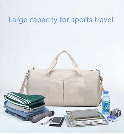 Men and Women's Travel Bag With Shoe Compartment Sports Tote Gym Bag Weekender Overnight Shoulder Bag
