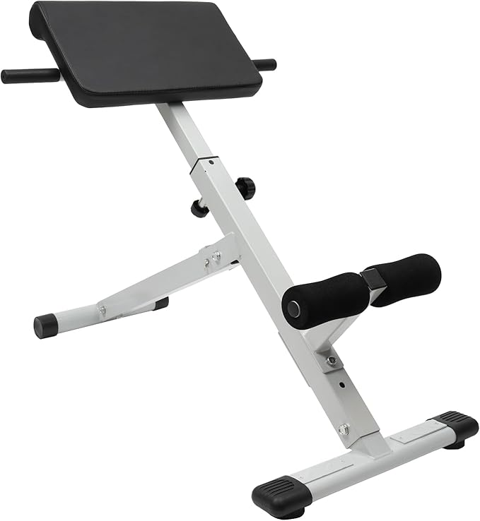 Roman Chair Back Extension Machine, 5-Stage Adjustable Hyperextension Bench, Multi-Functional Ab Workout Sit-Up Bench with 265 lbs Capacity for Home Workout Gym Fitness Equipment, White