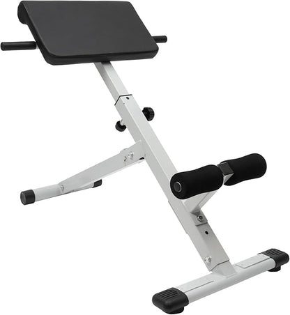 Roman Chair Back Extension Machine, 5-Stage Adjustable Hyperextension Bench, Multi-Functional Ab Workout Sit-Up Bench with 265 lbs Capacity for Home Workout Gym Fitness Equipment, White