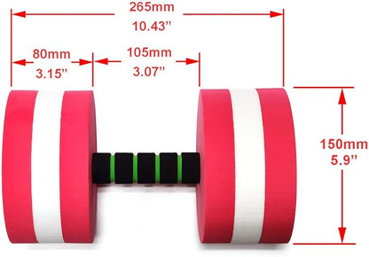davidamy's gift Upgrade Water Aerobic Exercise Foam Dumbbells Pool Resistance 1 Pair, Water Fitness Exercises Equipment for Weight Loss