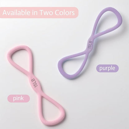 Silicone Figure 8 Resistance Bands for Full-Body Workouts – 15 LB Suitable for Shoulder, Back, and Arm Exercises