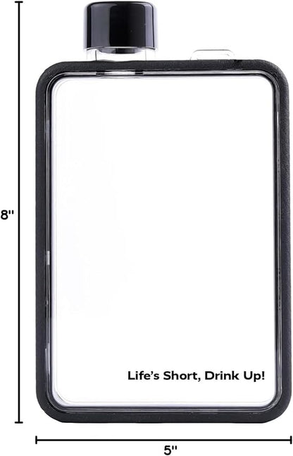 LifeSpan Fitness 13oz Flask Water Bottle, portable travel bottle for Outdoor Sport Gym Hiking, Black
