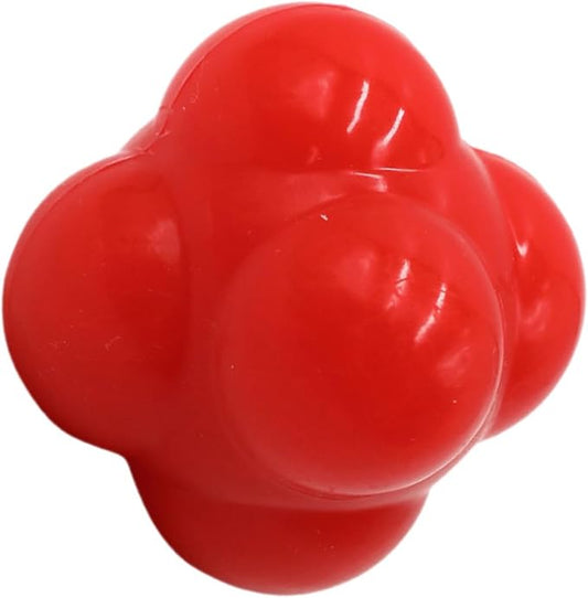 GLEAVI Hexagonal Reaction Ball Fitness Training Ball 68mm Red Silicone for Indoor Speed Coordination Workout