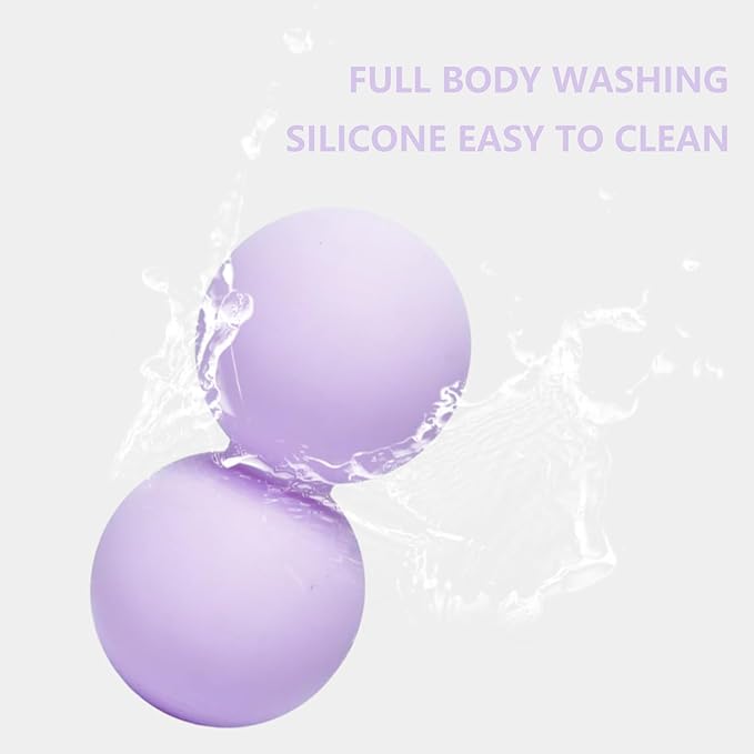 Peanut Massage Ball, Silicone Double Lacrosse Balls for Myofascial Release, Muscle Soreness Relief and Yoga, Peanut Ball for Massaging Back, Neck, Waist (Purple)