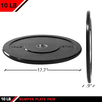 JFIT Olympic 2 Inch Grip Plates and Bumper Plates for Barbell - Single Weights or Sets of 2 (Muliple Weights)