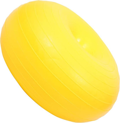 Uonlytech Portable Reusable Yoga Ball Core Exercise Ball with Thickened Inflatable Design Yellow Stability Training for Home Workout and Fitness