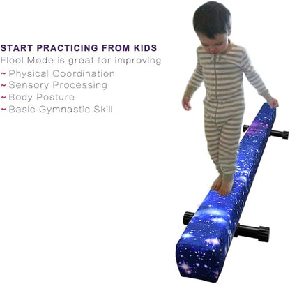 6ft Ultrasimple Adjustable&Foldable Balance Beam,High-Low Floor Beam Suede Gymnastics Equipment,No Tool Require, Gymnastics Beam for Training&Professional HomeTraining