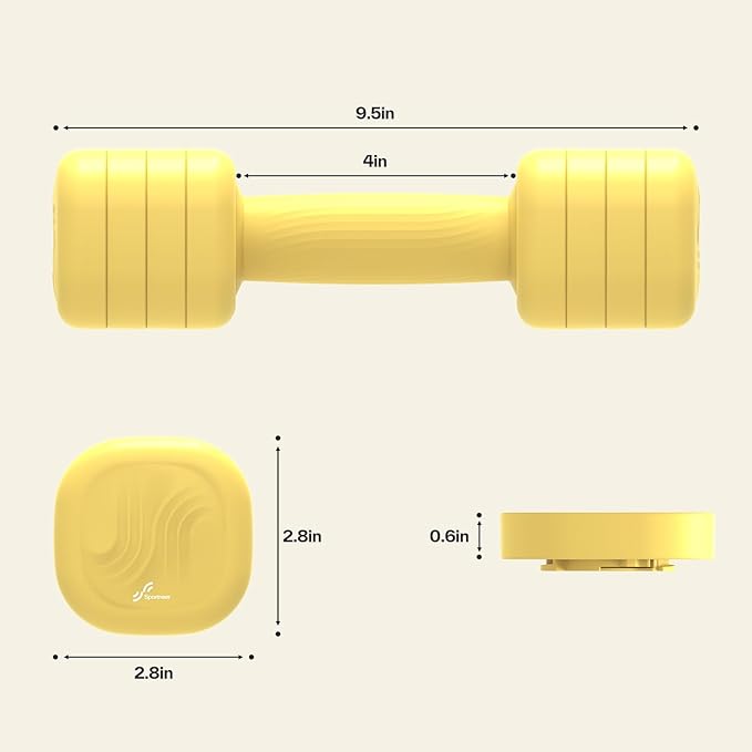 Adjustable Dumbbell Set of 2: Sportneer 4 in 1 Free Weights Dumbbells Set for Women, Hand Weights for Women at Home, Each 2lb 3lb 4lb 5lb Weights with Soft Rubber Handle for Home Gym Exercise Training