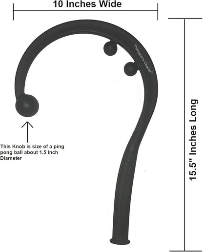 Therapist's Choice® Travel Size Pressure Point Hook Cane, Back and Neck Massager for Trigger Point Fibromyalgia Pain Relief and Self Massage, 15.5" Long, Perfect Size for Home, Office, Gym, Travel