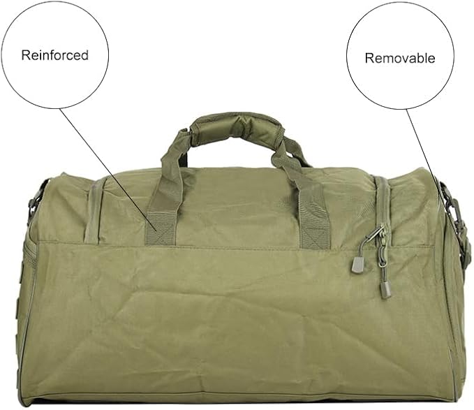 Gym Duffel Bag for Men Sports Duffel Bag with Shoe Compartment (GREEN-Model B)
