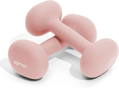 YOTTOY Dumbbell Set of 2,2-15 Pound Hand Weights for Women, Non-Slip Hand Weights for Home Gym, Strength Training, and Full-Body Workouts