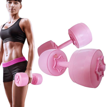 Water Filled Dumbbells Set for Women, Travel Weights Adjustable Water Dumbbells Up to 3~12 Lbs(1 pair) for Yoga Training Exercise Fitness