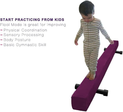 GLANT 8ft Ultrasimple Adjustable&Foldable Balance Beam,High-Low Floor Beam Suede Gymnastics Equipment,No Tool Require, Gymnastics Beam for Training&Professional HomeTraining