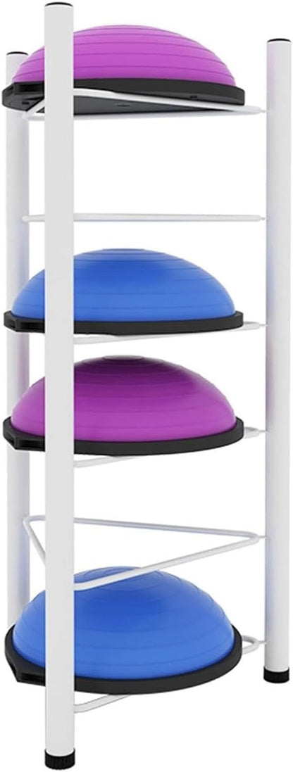 Balance Ball Half Rack, Iron Exercise Balls Holder for Home Gym, Floor Stand Balance Trainer Shelf