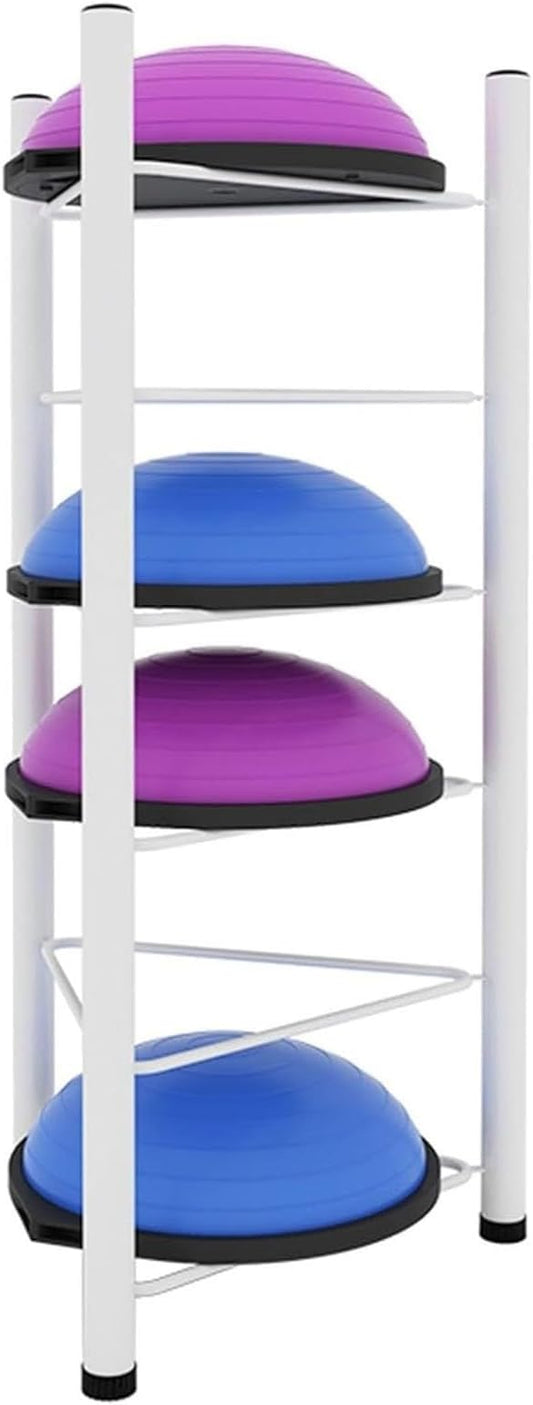 Balance Ball Half Rack, Iron Exercise Balls Holder for Home Gym, Floor Stand Balance Trainer Shelf