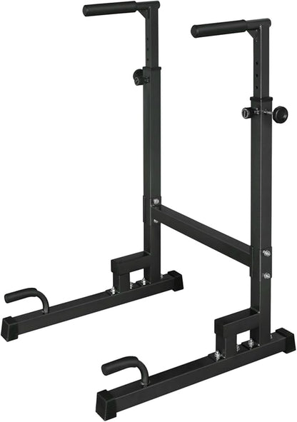 Height Adjustable Dip Station for Home Gym,Versatile Fitness Equipment for Pull-Ups,Push-Ups & Dips,Heavy-Duty Steel Frame Construction with Foam Grip Handles,Portable Strength Training Stand