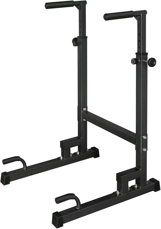 Height Adjustable Dip Station for Home Gym,Versatile Fitness Equipment for Pull-Ups,Push-Ups & Dips,Heavy-Duty Steel Frame Construction with Foam Grip Handles,Portable Strength Training Stand