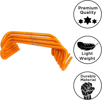 Multi-Sport Speed Training Hurdles Set of 6 Mini Hurdles for Agility & Coordination, Lightweight PVC Construction, Ideal for Football, Soccer, Baseball, Hockey, Track, Tennis, Lacrosse, 6 inch