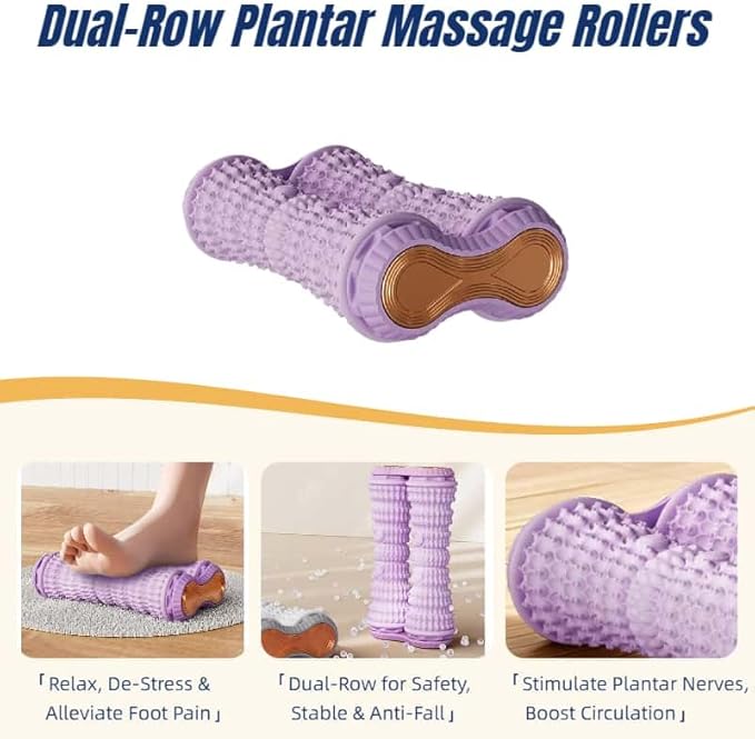 Massage Ball & Foot Roller - 3-in-1 Set, Massage Roller - Plantar Fasciitis Relief and Heel Spur Pain, Trigger Point Therapy for Deep Muscle Massage