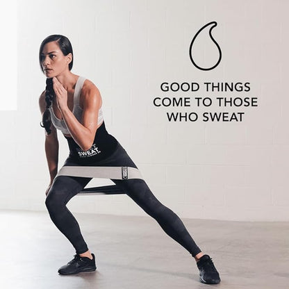 Sweet Sweat Hip Bands with 3 Levels of Resistance | Non-Slip Fabric Booty Bands for Squats & Lunges | Includes Free Mesh Carrying Bag