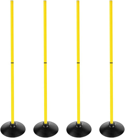 Soccer Agility Poles Set Detachable Sports Trainning Speed Pole Slalom Poles with Rubber Base Sport Traning Equipment