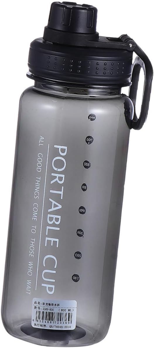 Portable Fitness Drinking Bottle Large Capacity Space Cup Leakproof Water Kettle for Gym Sports Enthusiasts with Measurement Markings and Easy-clean Wide Opening