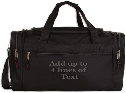 Personalized Sport Deluxe Duffel Bag With Custom Name & Text - Text Only
