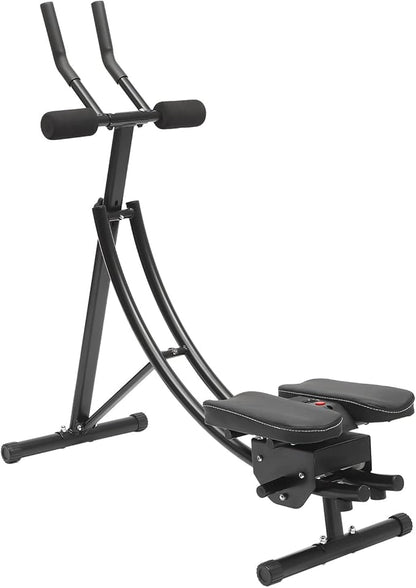 Ab Workout Equipment Coaster Abdominal Crunch Trainer with Intelligent Display, Core Strength Training Equipment for Home Fitness, Foldable Core Trainer for Abdominal, Black